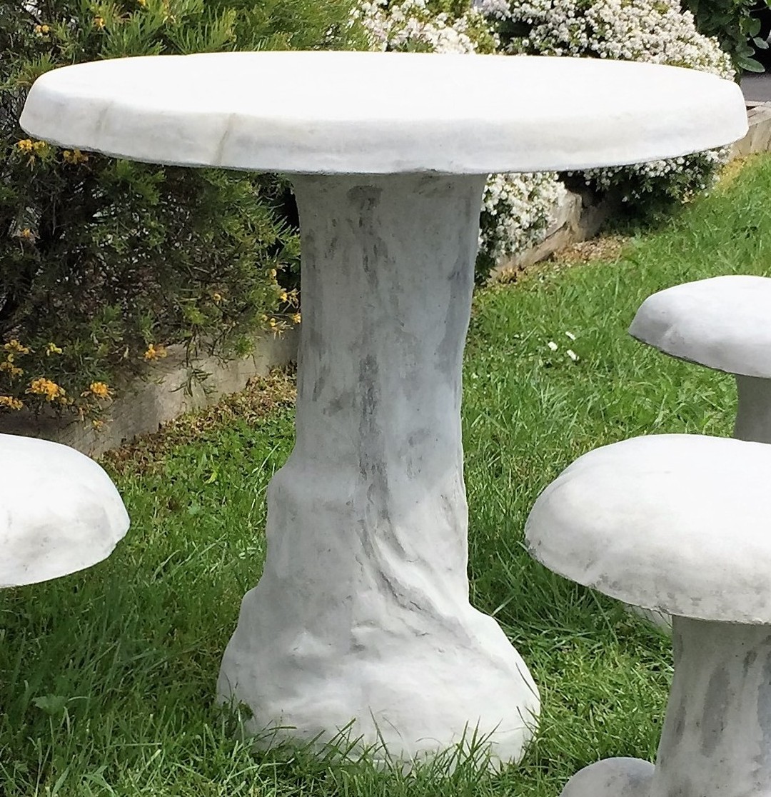 concrete mushroom table and chairs